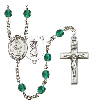 Saint Christopher and Wrestling Rosary with Zircon Beads