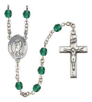Silver-Plated 6mm Saint Christopher/Lacrosse Rosary