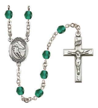 Silver-Plated 6mm Saint Sebastian / Hockey Rosary
