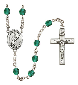 Silver-Plated 6mm Saint Sebastian/Softball Rosary