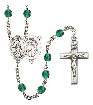 Saint Sebastian and Track & Field Rosary with Zircon Beads