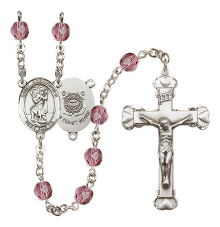 Silver-Plated 6mm Saint Christopher / Coast Guard Rosary