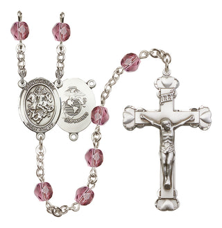 Silver-Plated 6mm Saint George / Marines Rosary