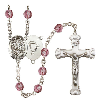 Silver-Plated 6mm Saint George / Paratrooper Rosary