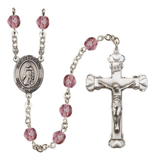 Silver-Plated 6mm San Peregrino  Engraved Catholic Rosaries