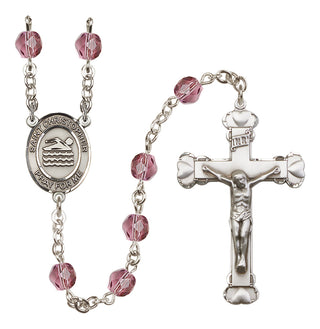 Silver-Plated 6mm Saint Christopher/Swimming Rosary