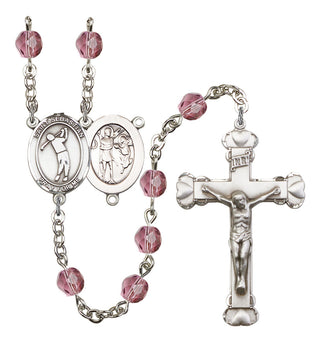Saint Sebastian and Golf Rosary with Amethyst Beads