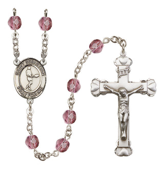 Silver-Plated 6mm Saint Sebastian/Tennis Rosary
