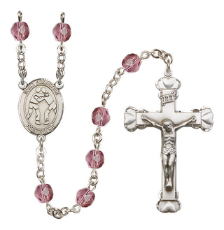 Silver-Plated 6mm Saint Sebastian/Wrestling Rosary