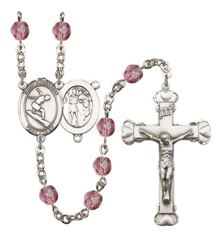 Saint Sebastian and Surfing Rosary with Amethyst Beads