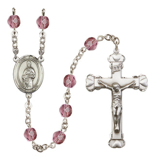 Silver-Plated 6mm Saint Eligius  Engraved Catholic Rosaries