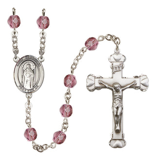 Silver-Plated 6mm Saint Seraphina  Engraved Catholic Rosaries
