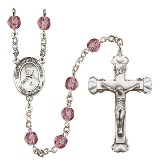 Silver-Plated 6mm Saint Andre Bessette  Engraved Catholic Rosaries