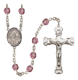 Silver Plated 6mm Fire Polished Saint Medard of Noyon Rosary in Amethyst