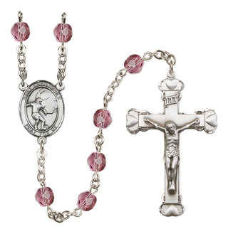 Silver-Plated 6mm Saint Christopher/Soccer Rosary