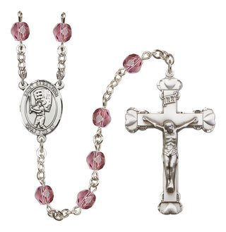 Silver-Plated 6mm Saint Sebastian / Baseball Rosary
