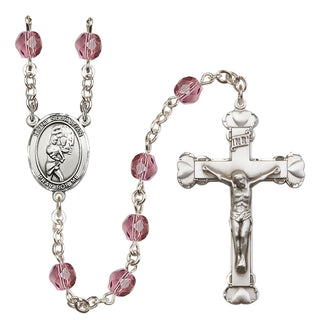 Silver-Plated 6mm Saint Sebastian/Softball Rosary