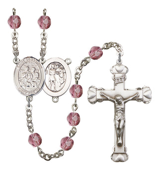 Saint Sebastian and Choir Rosary with Amethyst Beads