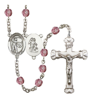 Guardian Angel and Golf Rosary with Amethyst Beads