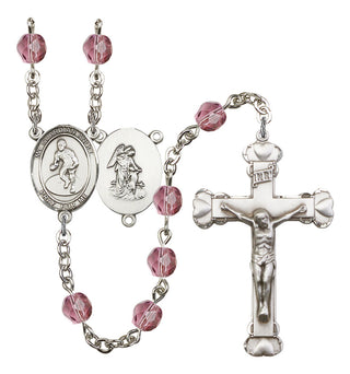 Guardian Angel and Wrestling Rosary with Amethyst Beads