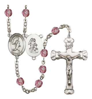 Guardian Angel and Men's Track & Field Rosary with Amethyst Beads