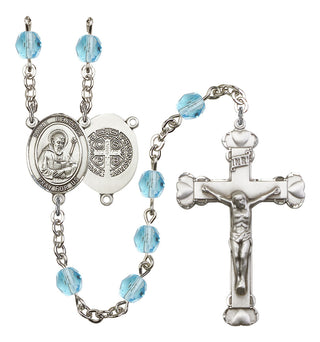 Saint Benedict Rosary with Aqua Beads