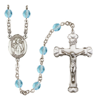 Silver-Plated 6mm Saint Boniface  Engraved Catholic Rosaries