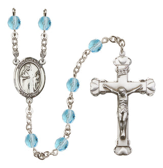 Silver-Plated 6mm Saint Brendan the Navigator  Engraved Catholic Rosaries