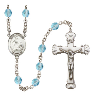 Silver-Plated 6mm Saint Charles Borromeo  Engraved Catholic Rosaries