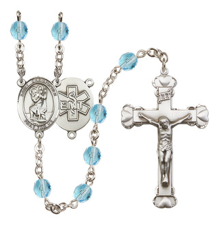 Silver-Plated 6mm Saint Christopher / EMT Rosary