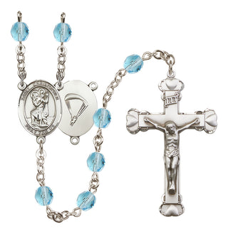 Silver-Plated 6mm Saint Christopher / Paratrooper Rosary