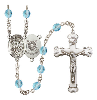 Silver-Plated 6mm Saint George / Coast Guard Rosary