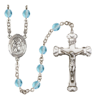 Silver-Plated 6mm Saint John the Baptist  Engraved Catholic Rosaries