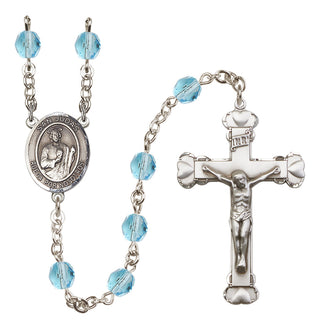 Silver-Plated 6mm San Judas  Engraved Catholic Rosaries