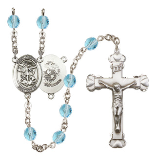 Silver-Plated 6mm Saint Michael / Marines Rosary