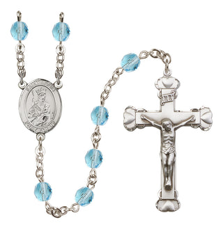 Silver-Plated 6mm Saint Louis  Engraved Catholic Rosaries