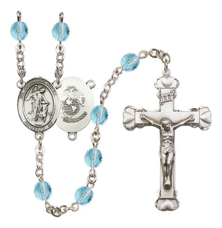 Silver-Plated 6mm Guardian Angel / Marine Corp Rosary