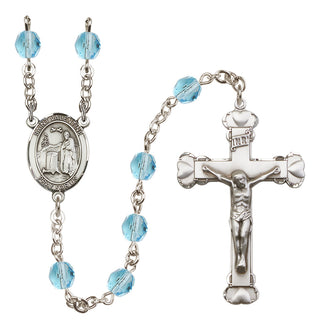 Silver-Plated 6mm Saint Valentine of Rome  Engraved Catholic Rosaries