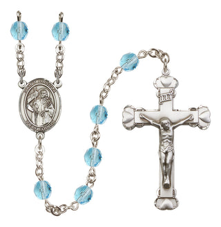 Silver-Plated 6mm Saint Ursula  Engraved Catholic Rosaries