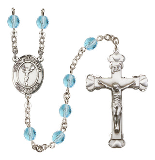 Silver-Plated 6mm Saint Sebastian/Cheerleading Rosary