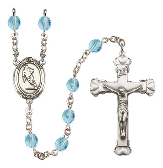 Silver-Plated 6mm Saint Sebastian / Rugby Rosary