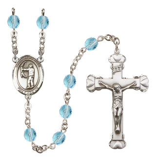Silver-Plated 6mm Saint Sebastian / Archery Rosary