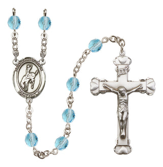 Silver-Plated 6mm Saint Christopher / Rodeo Rosary