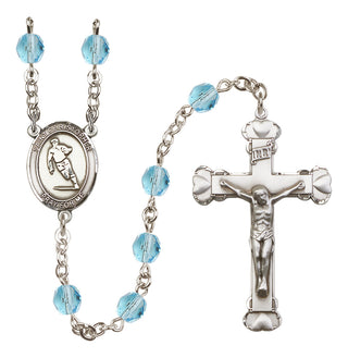 Silver-Plated 6mm Saint Christopher / Rugby Rosary