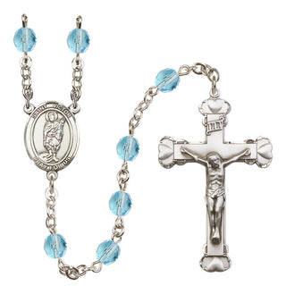 Silver-Plated 6mm Saint Victor of Marseilles  Engraved Catholic Rosaries