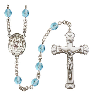 Silver-Plated 6mm Saint Lidwina of Schiedam  Engraved Catholic Rosaries