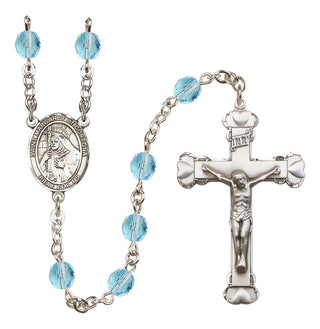 Silver-Plated 6mm Saint Margaret of Cortona  Engraved Catholic Rosaries