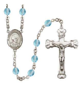 Silver-Plated 6mm Saint Louis Marie de Montfort  Engraved Catholic Rosaries