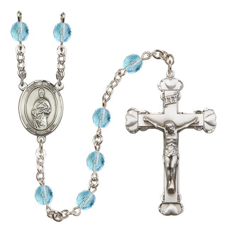 Silver-Plated 6mm Saint Eligius  Engraved Catholic Rosaries