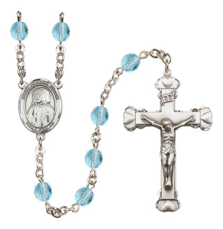 Silver-Plated 6mm Saint Jeanne Jugan  Engraved Catholic Rosaries